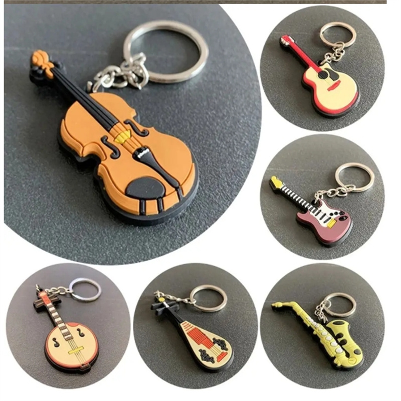새로운 도착 기타 키 체인 남자 여자 펑크 바이올린 악 - Musical Instrument Photo 리뷰 및 가격