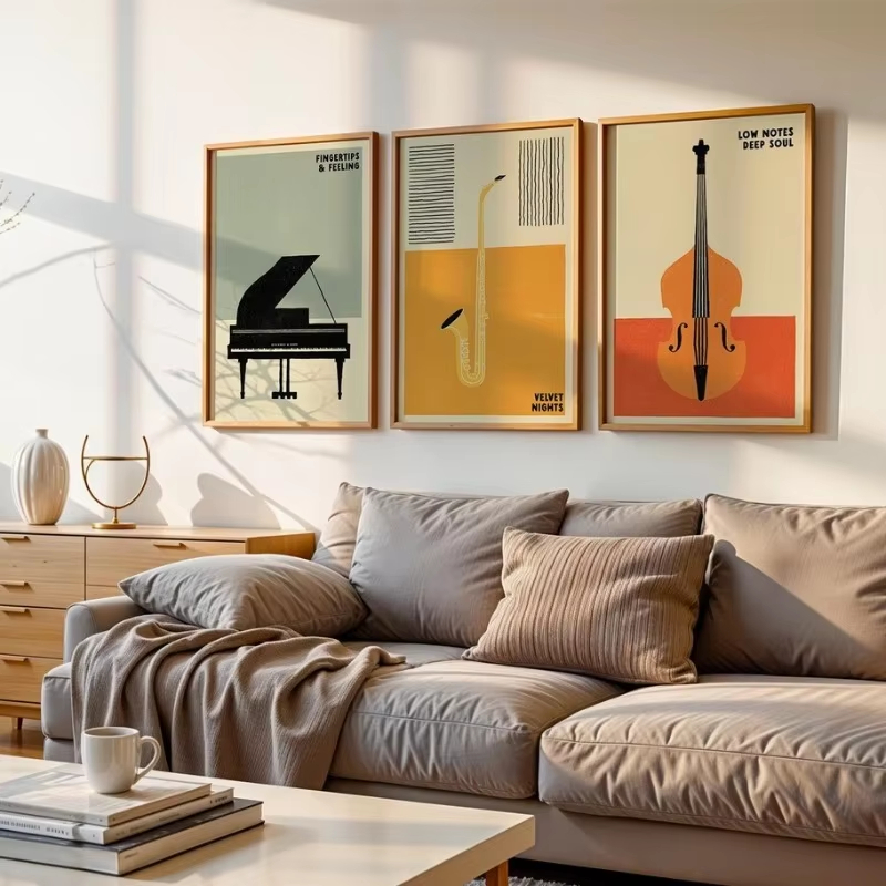 복고풍 중세 팝 음악 악기 포스터 |   90년대 패션 - Musical Instrument Photo 리뷰 및 가격