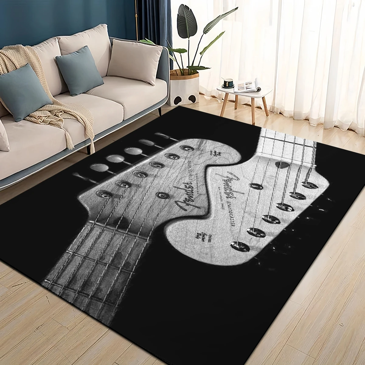 3D 레트로 펜더 로고 기타 악기 음악 카펫 러그 거실 - Musical Instruments Online 리뷰 및 가격
